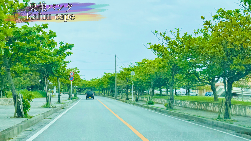 平安座島の道路の写真